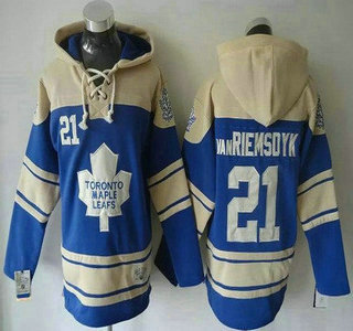 Men's Toronto Maple Leafs #21 James van Riemsdyk Old Time Hockey Light Blue Hoody