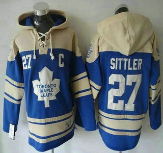 Men's Toronto Maple Leafs #27 Darryl Sittler Old Time Hockey Light Blue Hoody