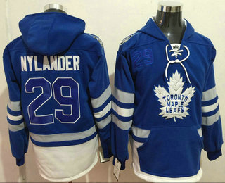 Men's Toronto Maple Leafs #29 William Nylander Old Time Hockey 2016 Royal Blue Hoodie