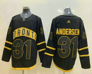Men's Toronto Maple Leafs #31 Frederik Andersen Black Adidas Stitched NHL Jersey