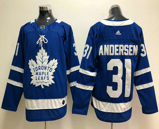 Men's Toronto Maple Leafs #31 Frederik Andersen Royal Blue Home 2017-2018 Hockey Stitched NHL Jersey