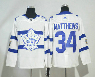 Men's Toronto Maple Leafs #34 Auston Matthew White 2018 Winter Classic Stitched NHL Hockey Jersey
