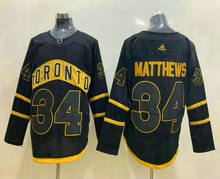 Men's Toronto Maple Leafs #34 Auston Matthews Black Adidas Stitched NHL Jersey