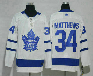 Men's Toronto Maple Leafs #34 Auston Matthews White 2017-2018 Hockey Stitched NHL Jersey