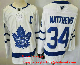 Men's Toronto Maple Leafs #34 Auston Matthews White 2024 Stitched Jersey