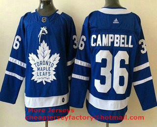 Men's Toronto Maple Leafs #36 Jack Campbell Blue Authentitc Jersey