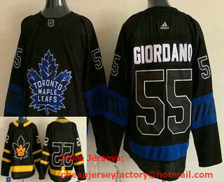 Men's Toronto Maple Leafs #55 Mark Giordano Black X Drew House Inside Out Authentic Jersey
