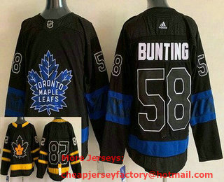 Men's Toronto Maple Leafs #58 Michael Bunting Black X Drew House Inside Out Authentic Jersey