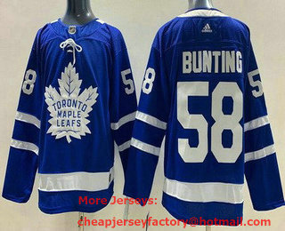 Men's Toronto Maple Leafs #58 Michael Bunting Blue Stitched Jersey