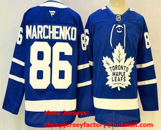 Men's Toronto Maple Leafs #86 Kirill Marchenko Blue Authentitc Jersey