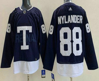 Men's Toronto Maple Leafs #88 William Nylander Navy 2022 Heritage Classic Stitched Jersey