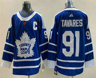 Men's Toronto Maple Leafs #91 Jason Spezza Blue 2022 Reverse Retro Stitched Jersey
