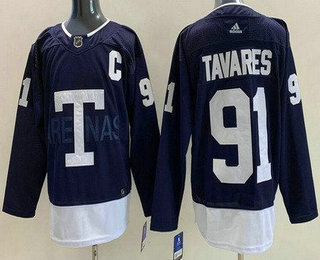 Men's Toronto Maple Leafs #91 John Tavares Navy 2022 Heritage Classic Stitched Jersey