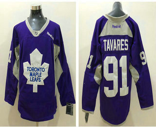 Men's Toronto Maple Leafs #91 John Tavares Purple Practice Jersey