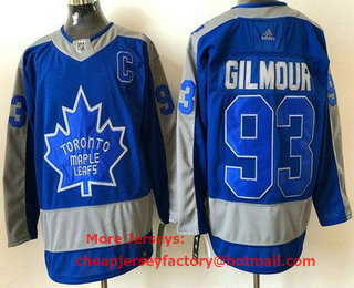 Men's Toronto Maple Leafs #93 Doug Gilmour Blue 2021 Reverse Retro Authentic Jersey