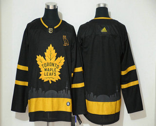Men's Toronto Maple Leafs Blank Black Golden City Edition Adidas Stitched NHL Jersey