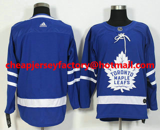 Men's Toronto Maple Leafs Blank Royal Blue Home 2017-2018 Hockey Stitched NHL Jersey