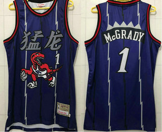Men's Toronto Raptors #1 Tracy McGrady Purple 2019 Chinese New Year Celebration Printed NBA Jersey
