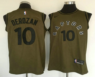 Men's Toronto Raptors #10 DeMar DeRozan Olive Stitched Nike Swingman Jersey