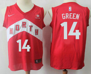 Men's Toronto Raptors #14 Danny Green Red Nike Swingman 2018 playoffs Earned Edition Stitched Jersey With The Sponsor Logo