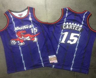 Men's Toronto Raptors #15 Vince Carter Hardwood Classic Purple Swingman Printed NBA Jersey