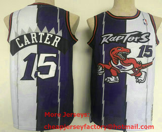 Men's Toronto Raptors #15 Vince Carter Purple White Two Tone Stitched NBA 1998-99 Hardwood Classic Swingman Jersey