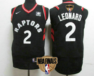 Men's Toronto Raptors #2 Kawhi Leonard Black 2019 NBA Finals Patch Nike Authentic Sun Life Stitched NBA Jersey