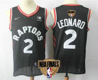 Men's Toronto Raptors #2 Kawhi Leonard Black 2019 NBA Finals Patch Nike Swingman Sun Life Stitched NBA Jersey