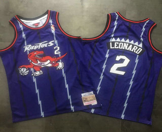 Men's Toronto Raptors #2 Kawhi Leonard Hardwood Classic Purple Swingman Printed NBA Jersey