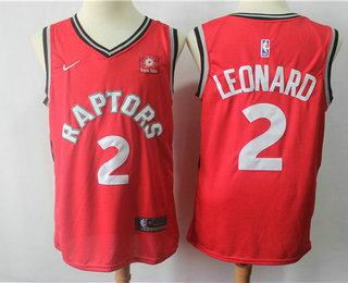 Men's Toronto Raptors #2 Kawhi Leonard Red 2018 Nike Swingman Sun Life Stitched NBA Jersey