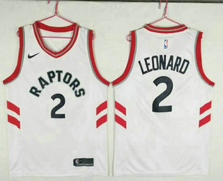 Men's Toronto Raptors #2 Kawhi Leonard White 2018 Nike Swingman Stitched NBA Jersey