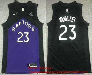 Men's Toronto Raptors #23 Fred VanVleet Purple With Black Nike Swingman 2021 Earned Edition Stitched Jersey