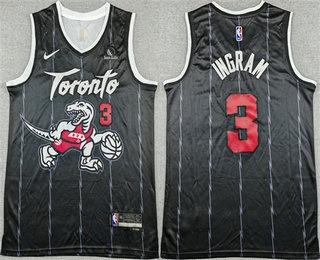 Men's Toronto Raptors #3 Brandon Ingram Black 2025 City Sponsor Swingman Jersey