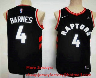Men's Toronto Raptors #4 Scottie Barnes Black 2021 Nike Swingman Stitched Jersey With Sponsor