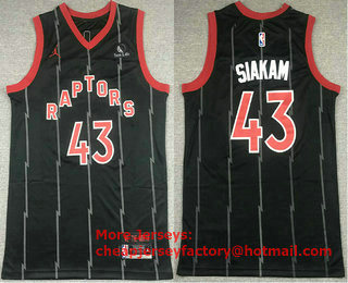 Men's Toronto Raptors #43 Pascal Siakam Black 2021 Brand Jordan City Edition Swingman Jersey With The Sponsor Logo