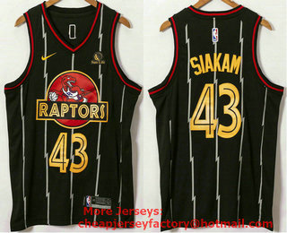 Men's Toronto Raptors #43 Pascal Siakam Black 2021 Nike Swingman Stitched NBA Fashion Jersey With Sponsor Logo