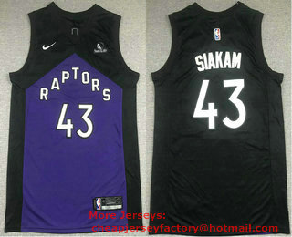 Men's Toronto Raptors #43 Pascal Siakam Purple With Black Nike Swingman 2021 Earned Edition Stitched Jersey