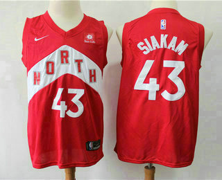 Men's Toronto Raptors #43 Pascal Siakam Red Nike Swingman 2018 playoffs Earned Edition Stitched Jersey With The Sponsor Logo