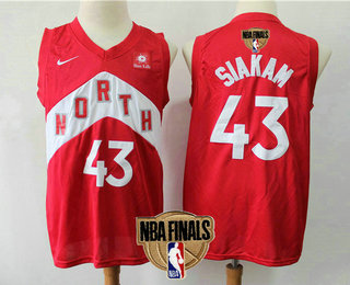 Men's Toronto Raptors #43 Pascal Siakam Red Nike Swingman 2019 NBA Finals Patch playoffs Earned Edition Stitched Jersey