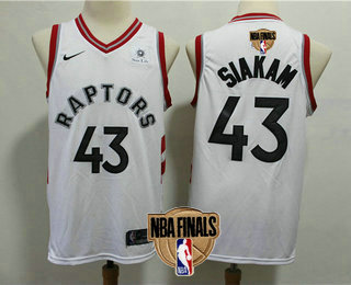 Men's Toronto Raptors #43 Pascal Siakam White 2019 NBA Finals Patch Nike Swingman Sun Life Stitched NBA Jersey