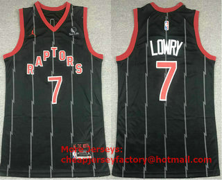 Men's Toronto Raptors #7 Kyle Lowry Black 2021 Brand Jordan City Edition Swingman Jersey With The Sponsor Logo