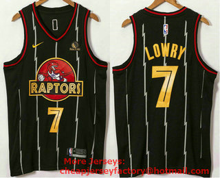 Men's Toronto Raptors #7 Kyle Lowry Black 2021 Nike Swingman Stitched NBA Fashion Jersey With Sponsor Logo