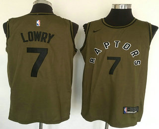 Men's Toronto Raptors #7 Kyle Lowry Olive Stitched Nike Swingman Jersey