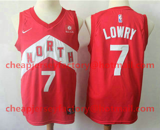 Men's Toronto Raptors #7 Kyle Lowry Red Nike Swingman 2018 playoffs Earned Edition Stitched Jersey With The Sponsor Logo