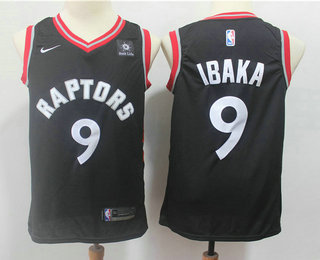 Men's Toronto Raptors #9 Serge Ibaka Black 2018 Nike Swingman Sun Life Stitched NBA Jersey