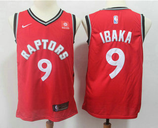 Men's Toronto Raptors #9 Serge Ibaka Red 2018 Nike Swingman Sun Life Stitched NBA Jersey