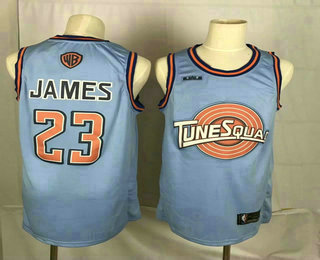 Men's Tune Squad #23 LeBron James Blue Nike Swingman Jersey