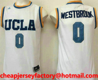 Men's UCLA Bruins #0 Russell Westbrook White College Basketball 2017 Swingman Stitched NCAA Jersey