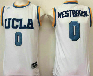 Men's UCLA Bruins #0 Russell Westbrook White College Basketball Swingman Stitched NCAA Jersey