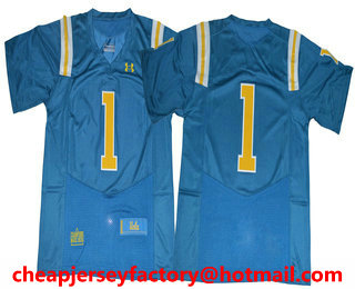 Men's UCLA Bruins #1 No Name Light Blue 2017 College Football Stitched Under Armour NCAA Jersey